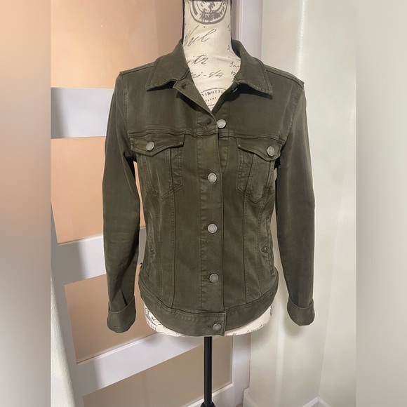Liverpool Olive Green Denim Jacket - Picture 4 of 12